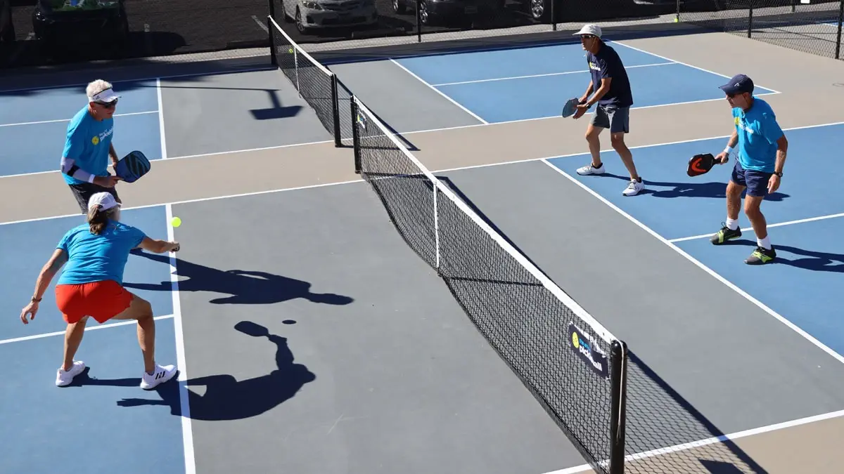 Doubles Warm up Practice for Pickleball with Four Players